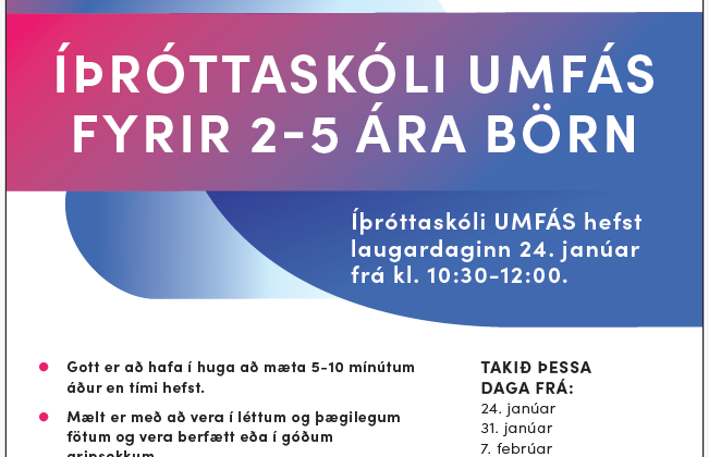 Íþróttaskóli UMFÁS fyrir 2-5 ára börn