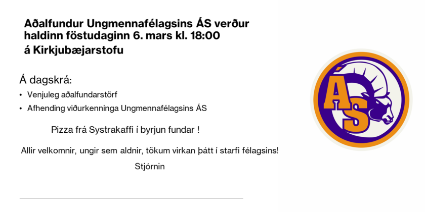 Aðalfundur UMFÁS 6. mars 2026