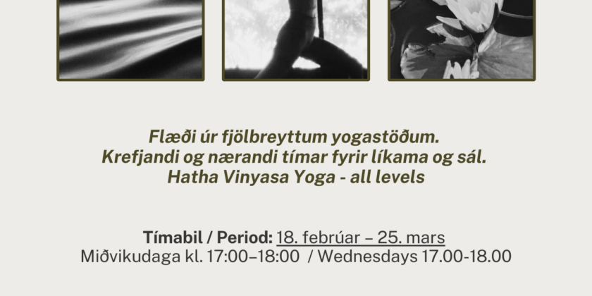 YOGA námskeið 18. febrúar – 25. mars